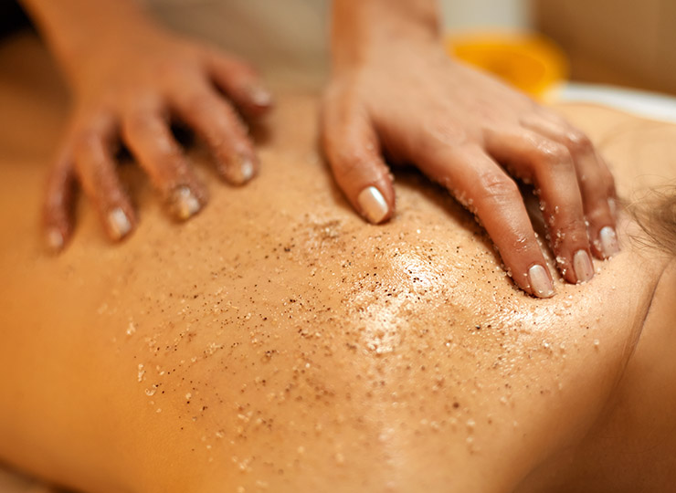 Body scrub exfoliation treatment